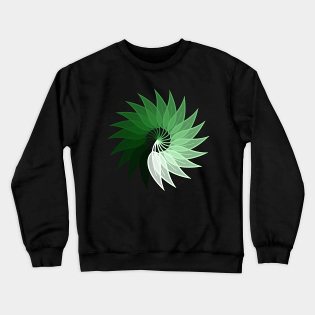 Green Spiral Swirl Crewneck Sweatshirt by Girona